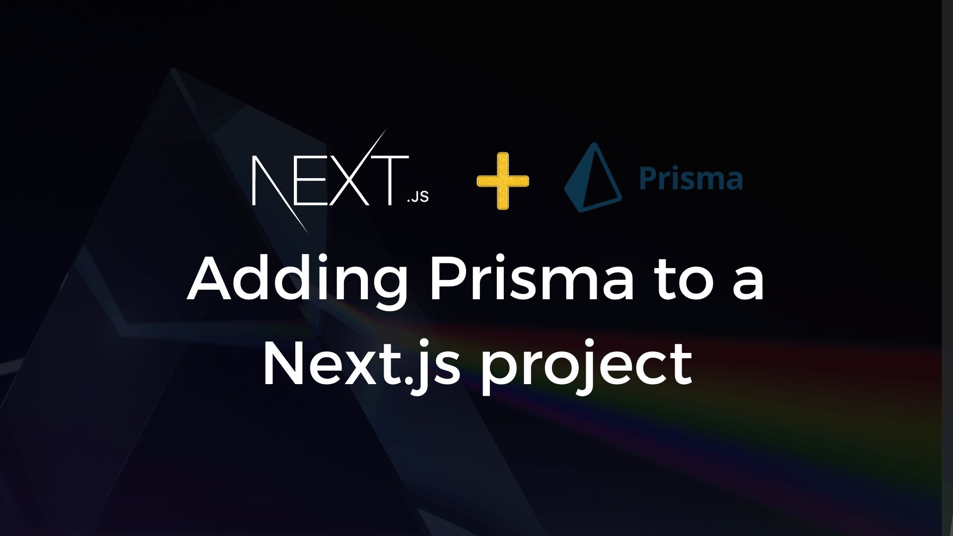 How to add Prisma to a Next.js project image