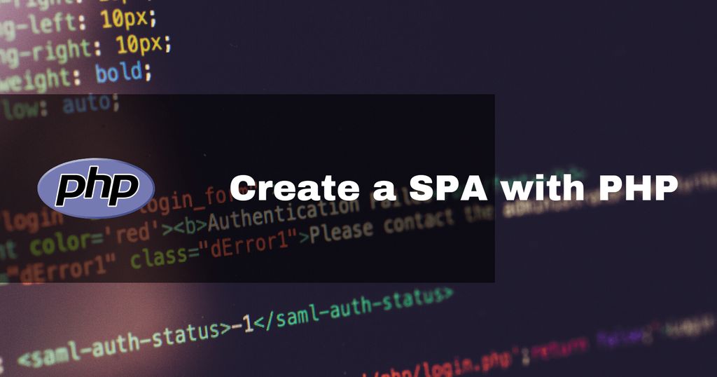 Create a SPA with PHP image
